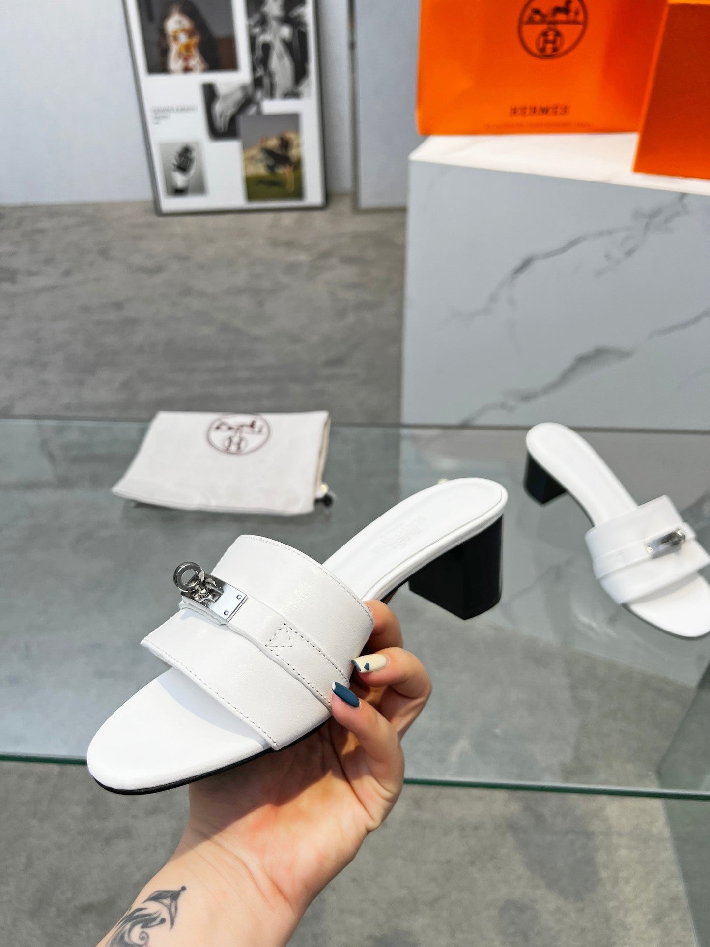 Gigi 50 Sandal White Calfskin - 35