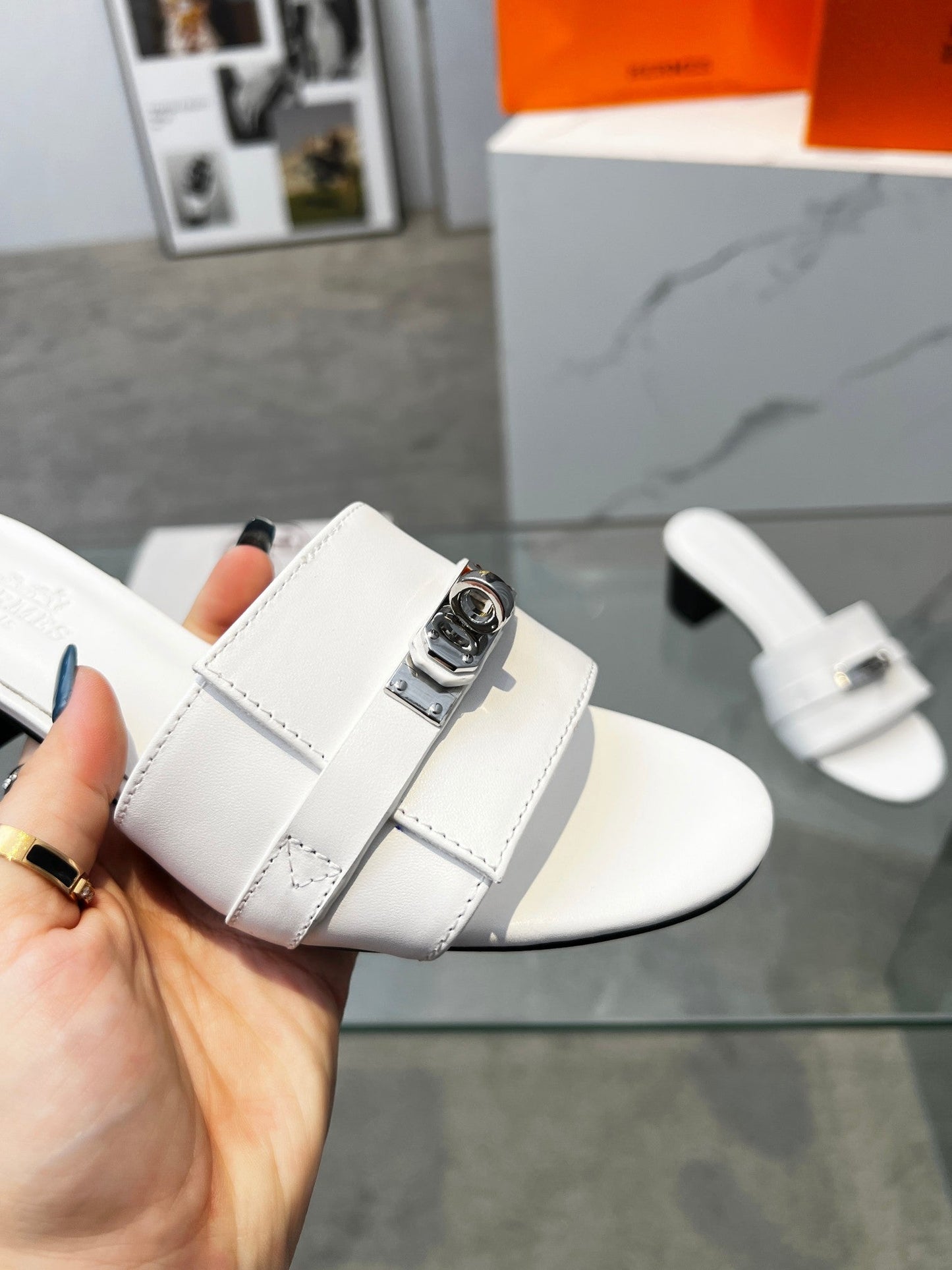 Gigi 50 Sandal White Calfskin - 35