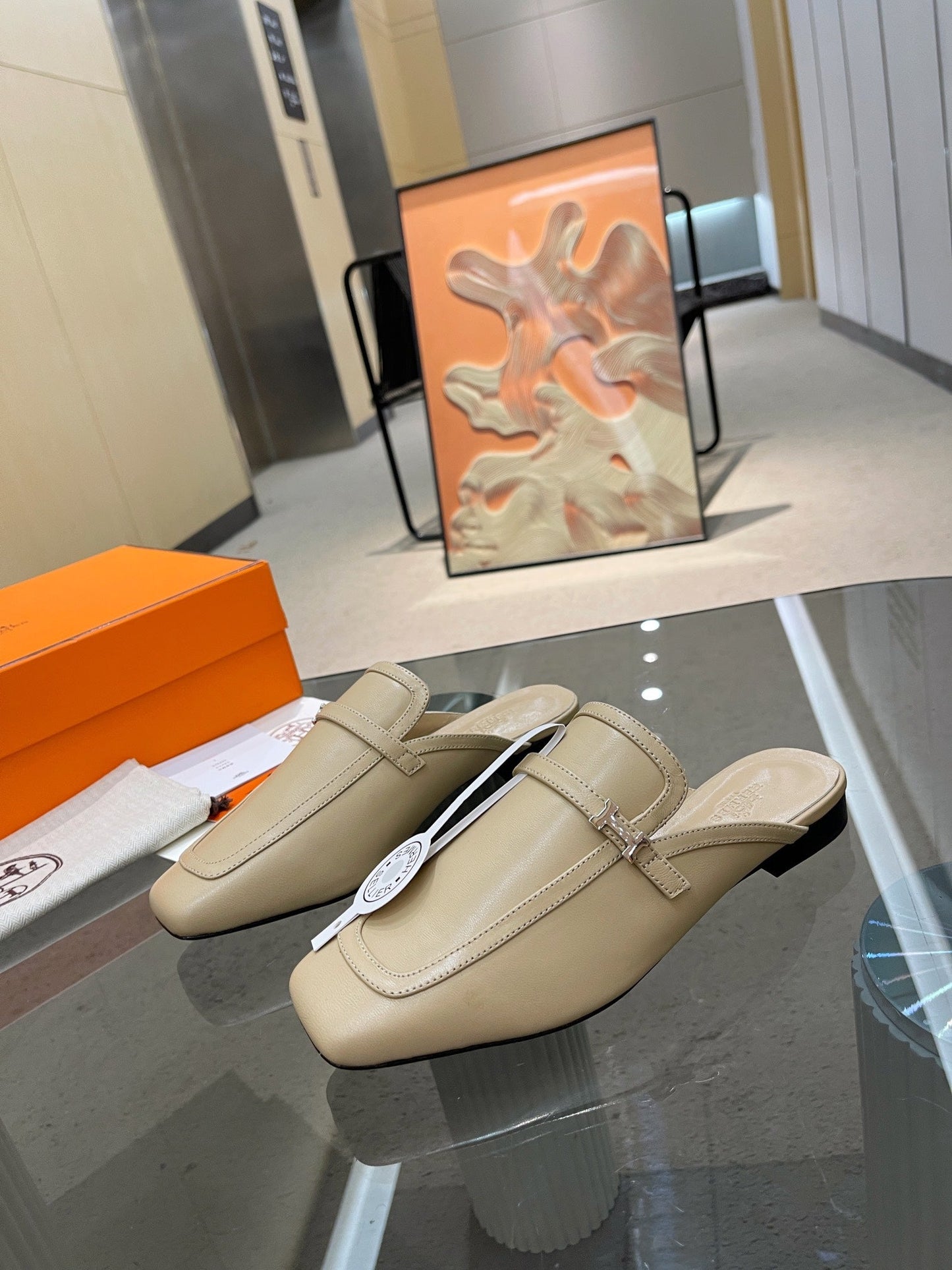 GROUPIE MULE BEIGE LAMBSKIN - 35