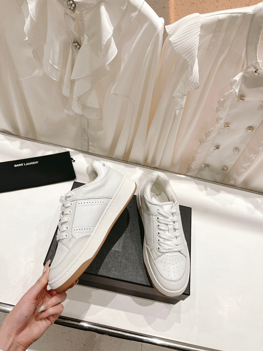 SL SL/61 SNEAKERS WHITE PERFORATED CALFSKIN - 35