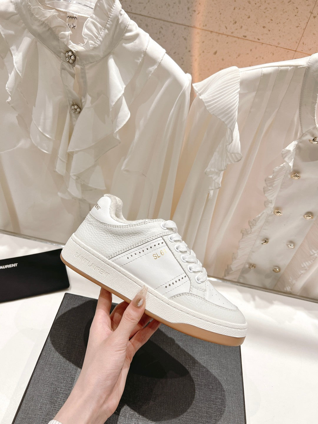 SL SL/61 SNEAKERS WHITE PERFORATED CALFSKIN - 35