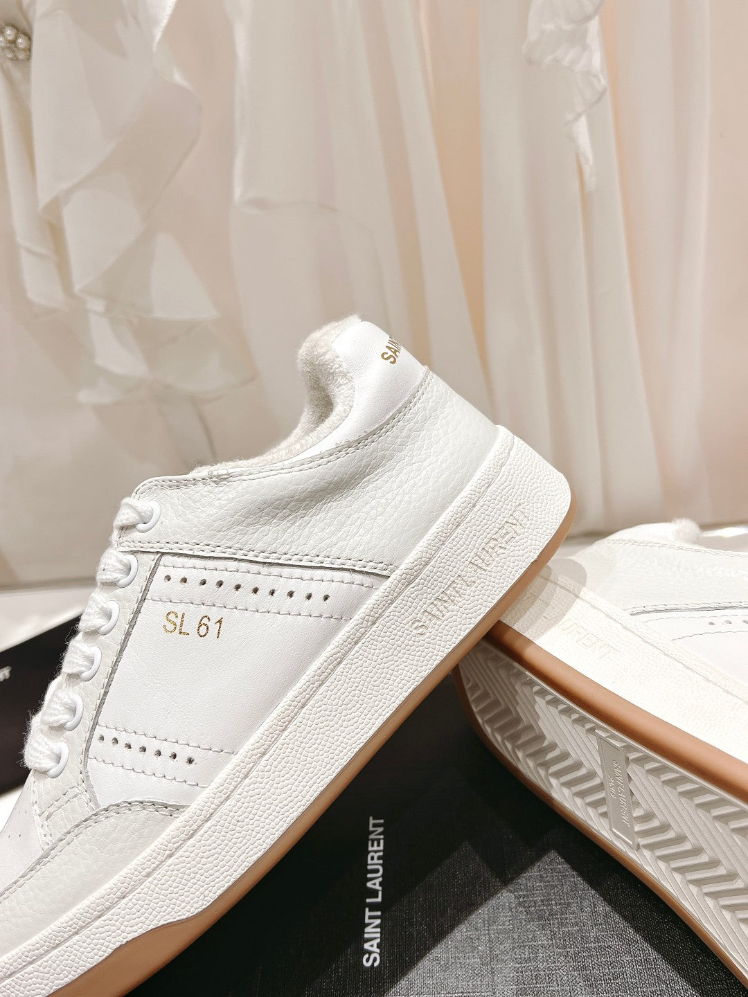 SL SL/61 SNEAKERS WHITE PERFORATED CALFSKIN - 35