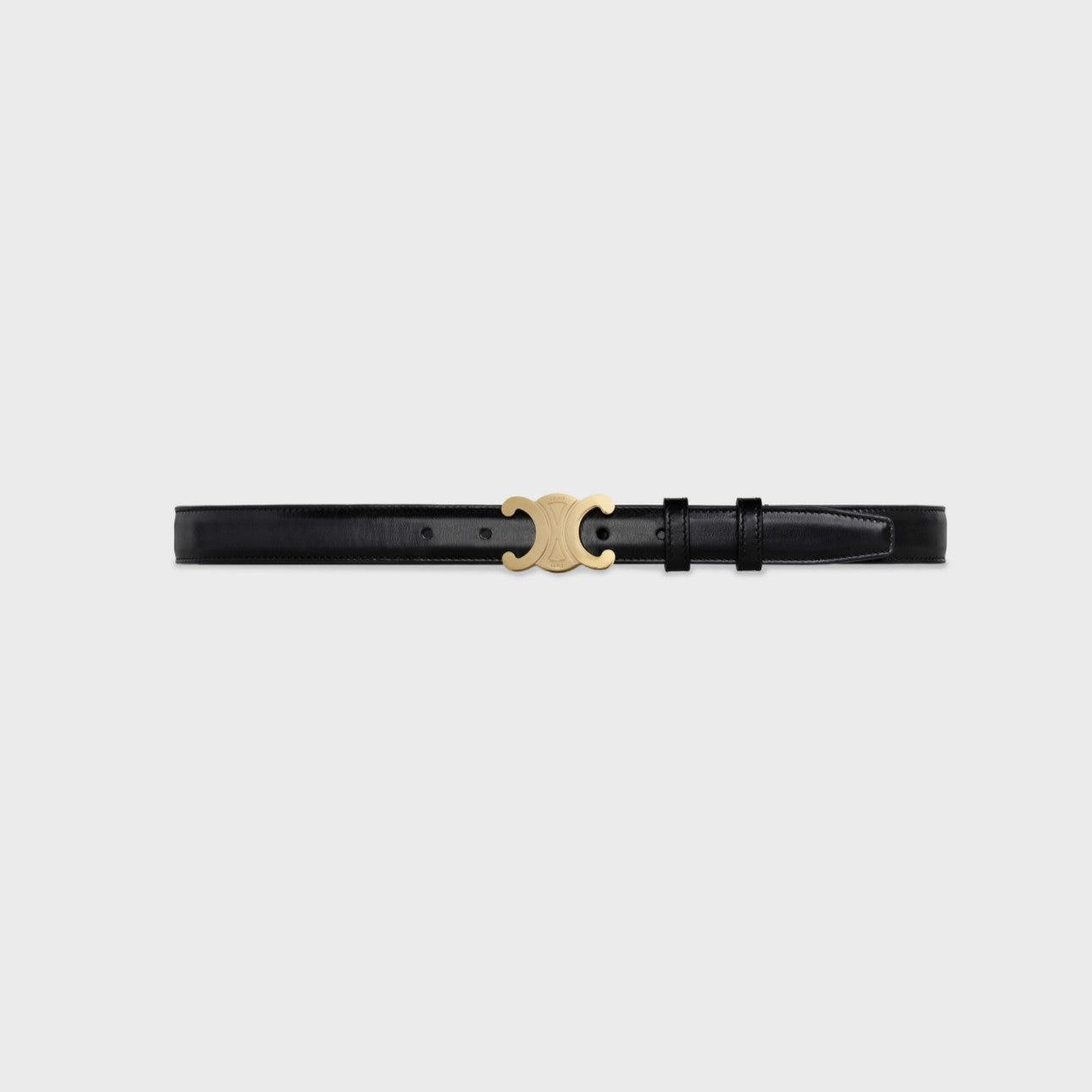 Medium Triomphe Belt 25mm Black Calfskin Ghw - 30