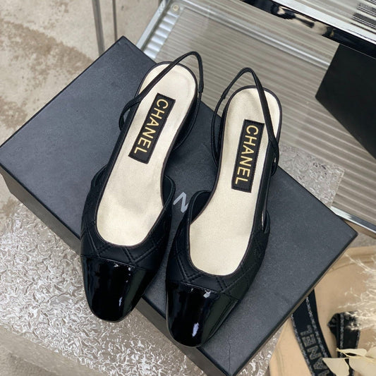 SLINGBACKS 20 BLACK CALFSKIN - 35