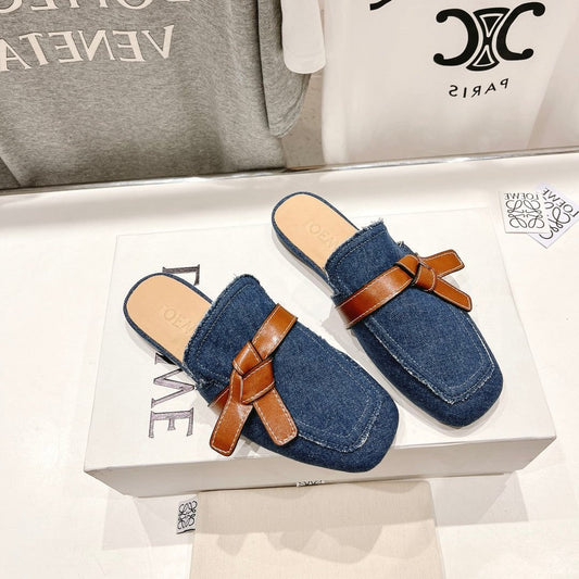 LW GATE BELTED MULE AEGEAN DENIM - 35