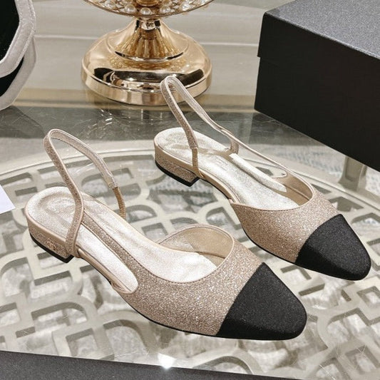slingback 2.5 glitter ligh pink black grossgain - 35