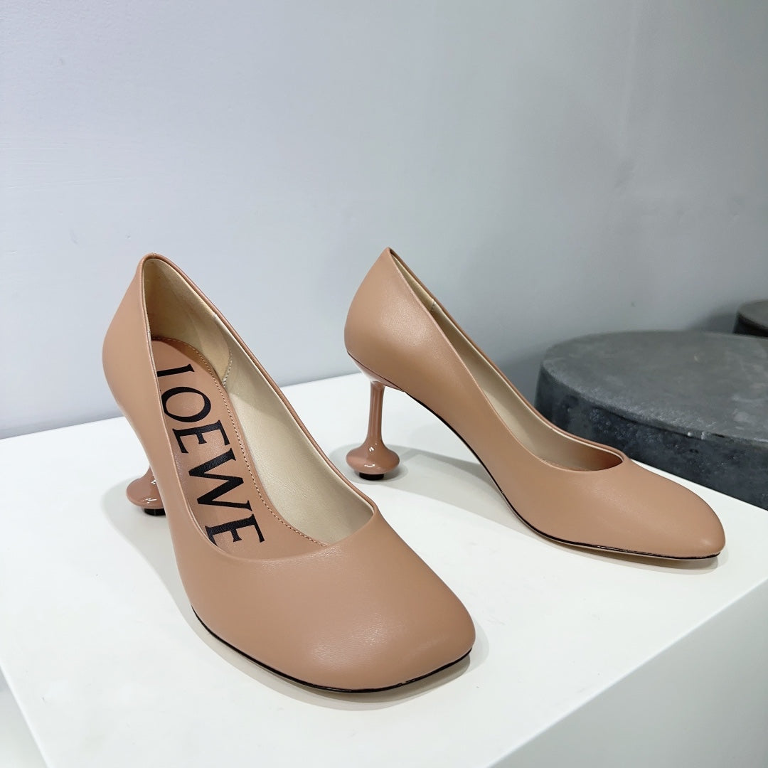 LW TOY PUMP 95 TAN CALFSKIN - 35