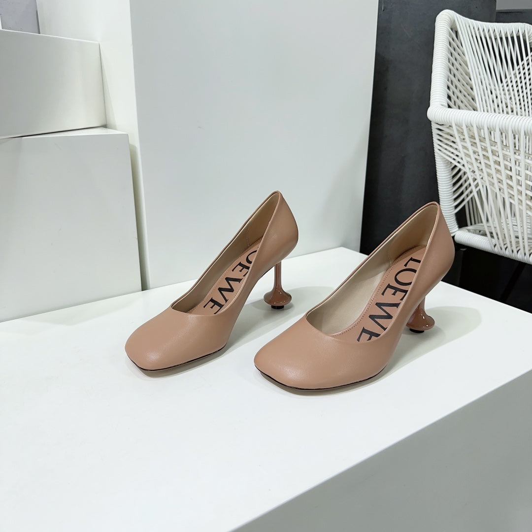 LW TOY PUMP 95 TAN CALFSKIN - 35