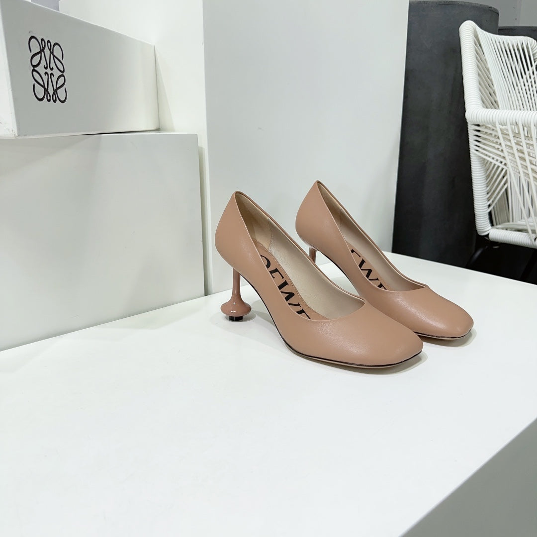 LW TOY PUMP 95 TAN CALFSKIN - 35