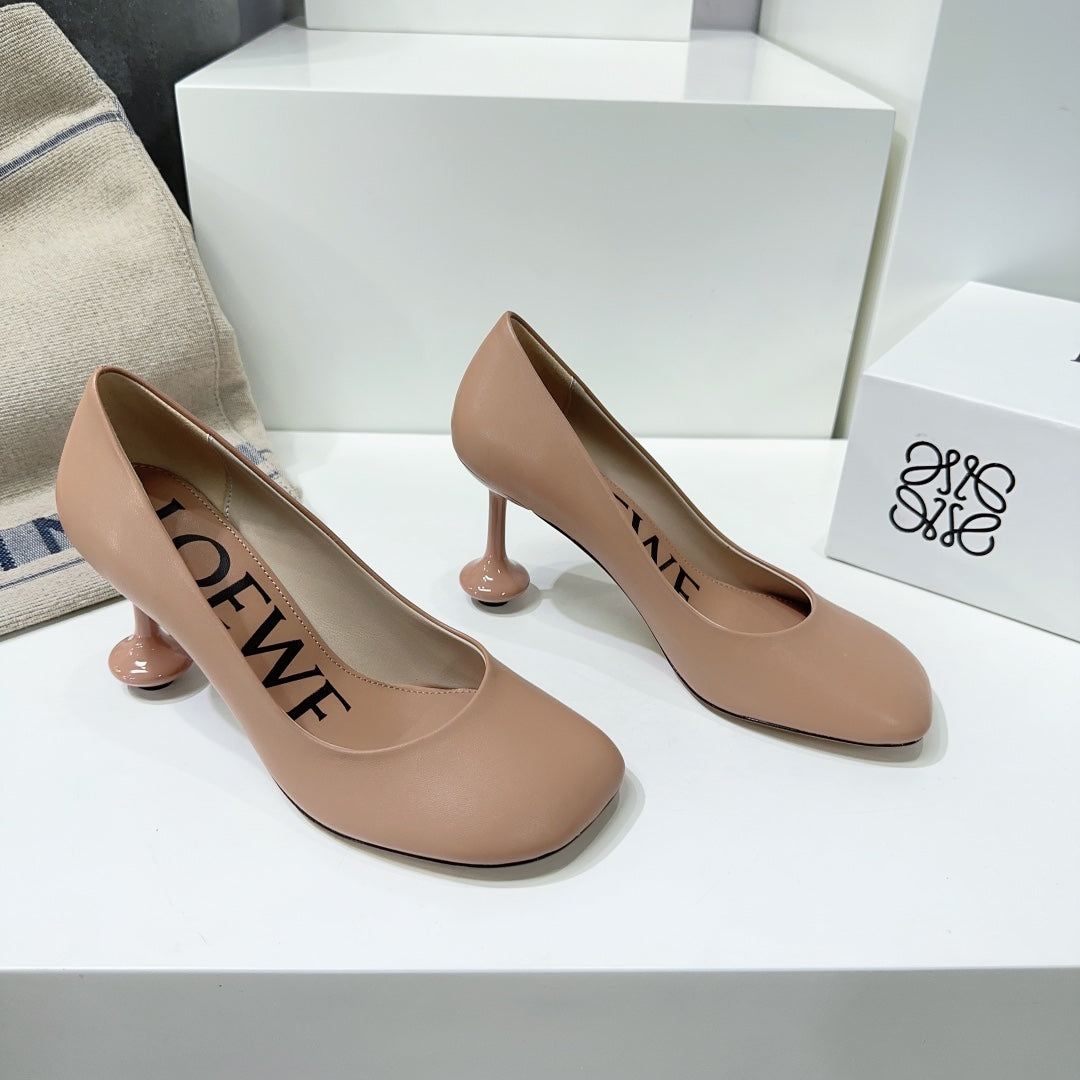 LW TOY PUMP 95 TAN CALFSKIN - 35