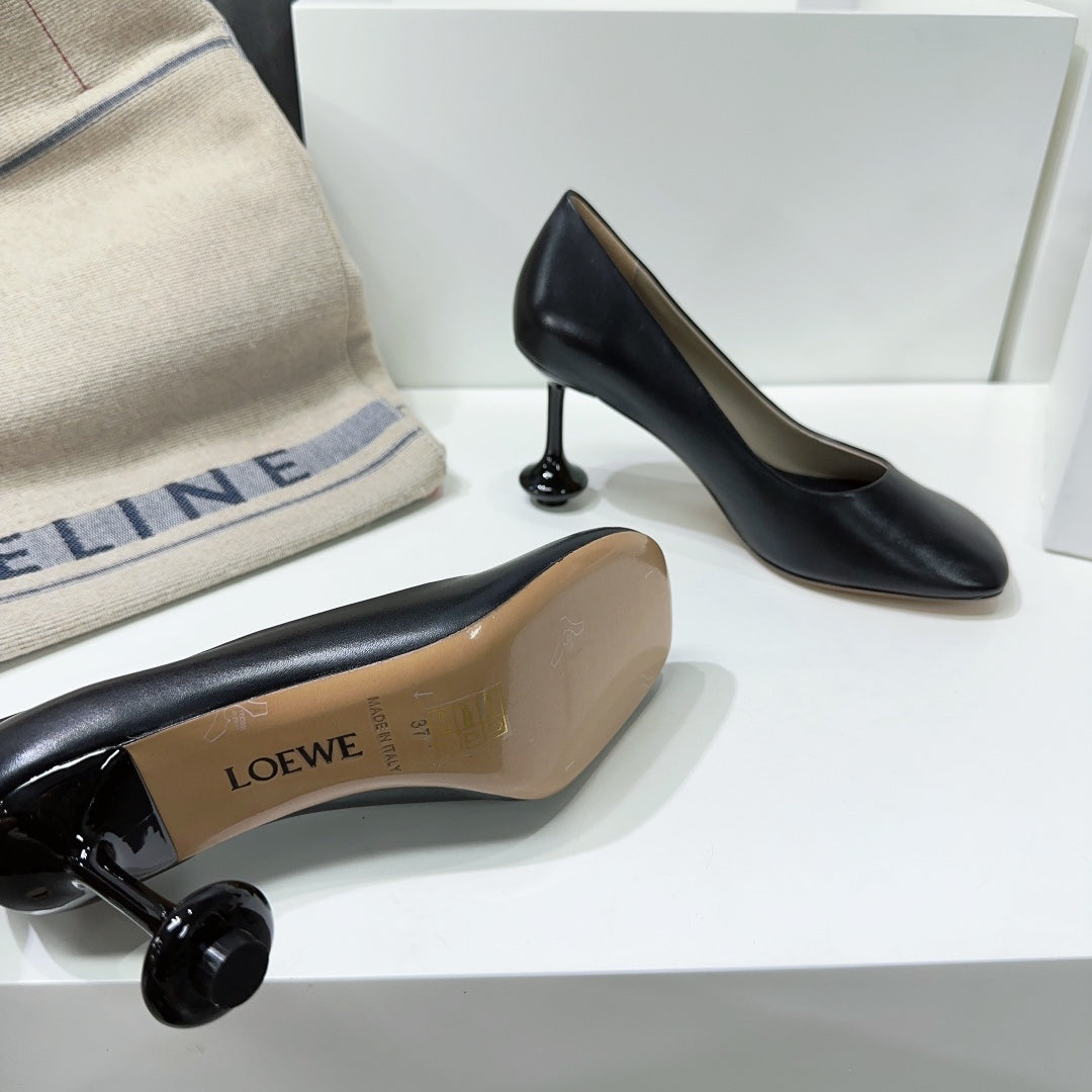 LW TOY PUMP 95 BLACK CALFSKIN - 35