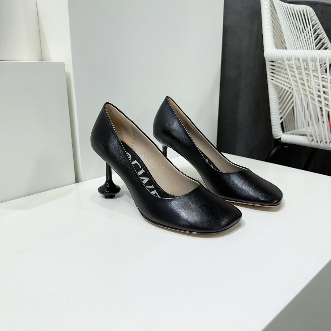 LW TOY PUMP 95 BLACK CALFSKIN - 35