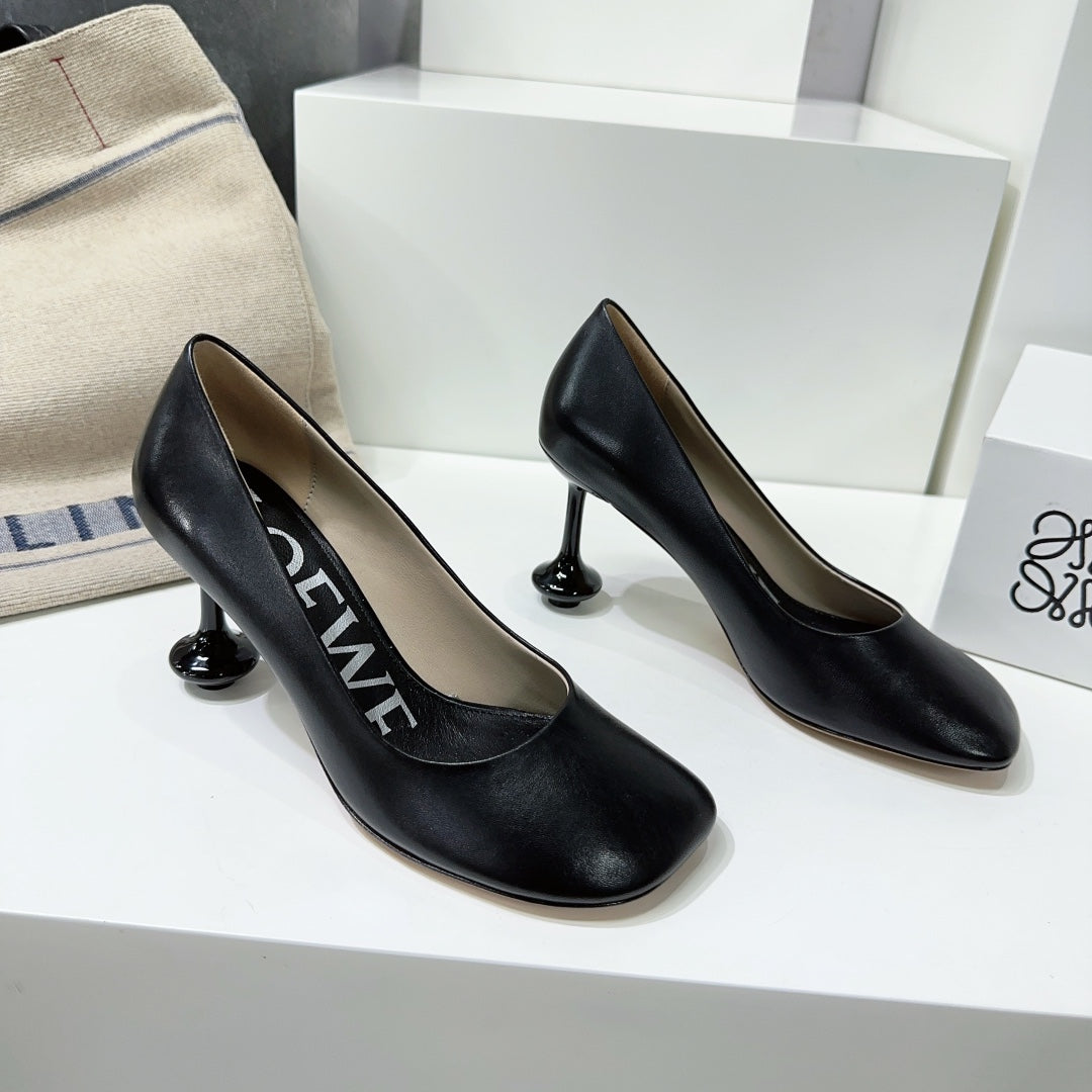 LW TOY PUMP 95 BLACK CALFSKIN - 35