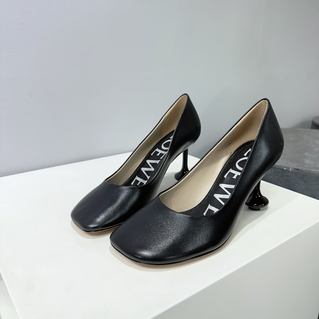 LW TOY PUMP 95 BLACK CALFSKIN - 35