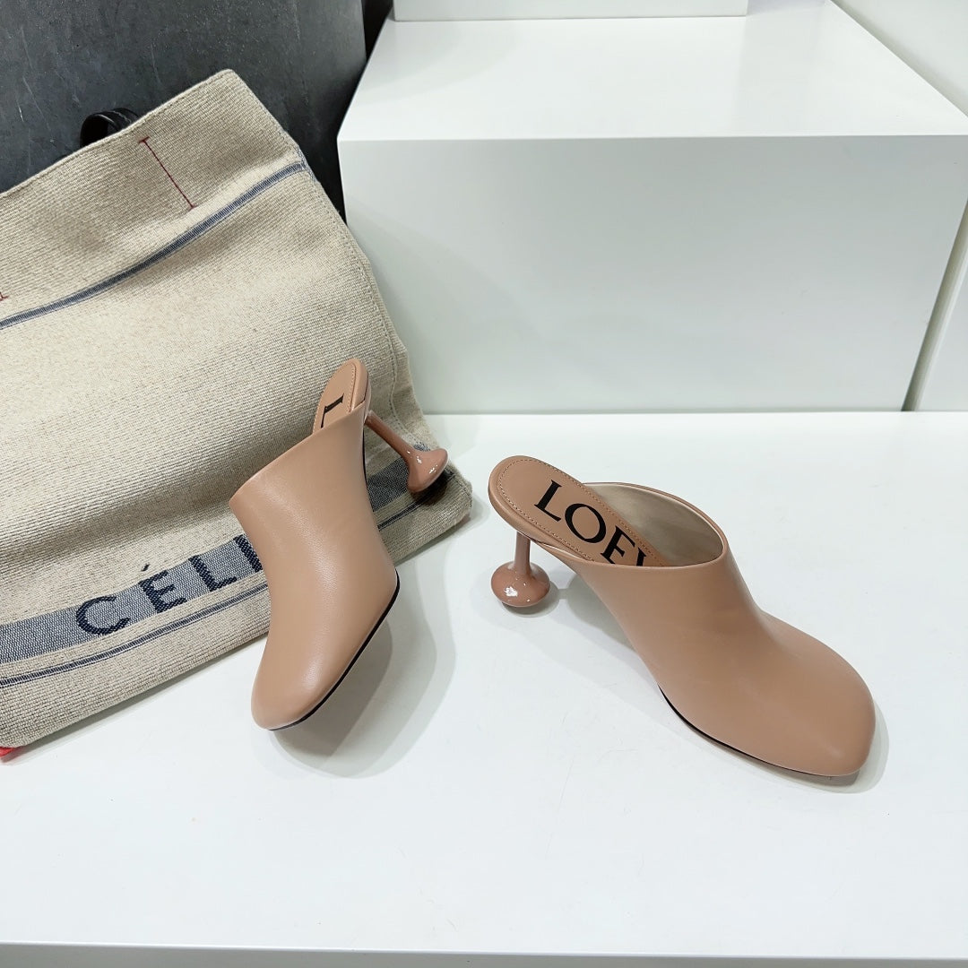 LW TOY MULE 95 TAN CALFSKIN - 35