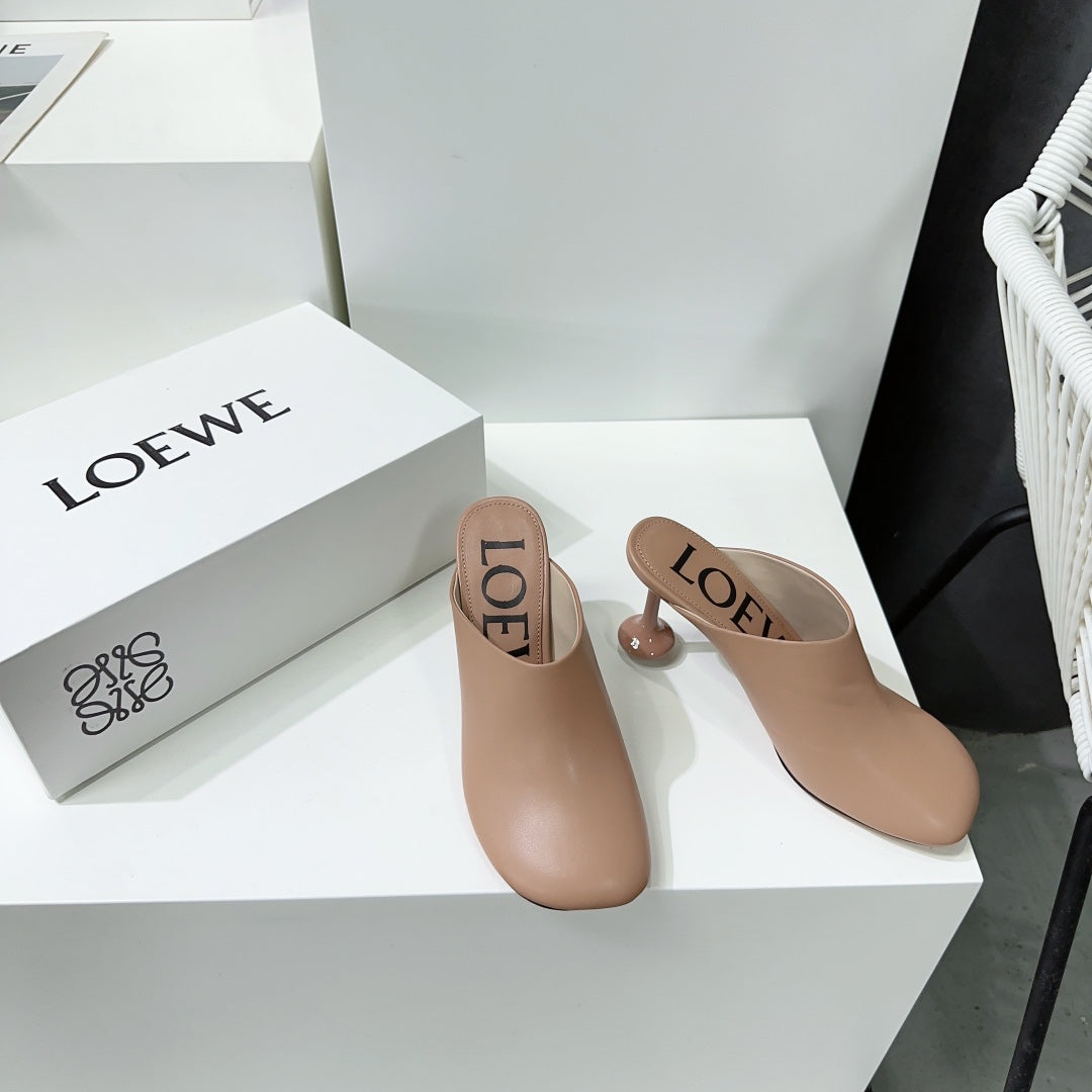 LW TOY MULE 95 TAN CALFSKIN - 35