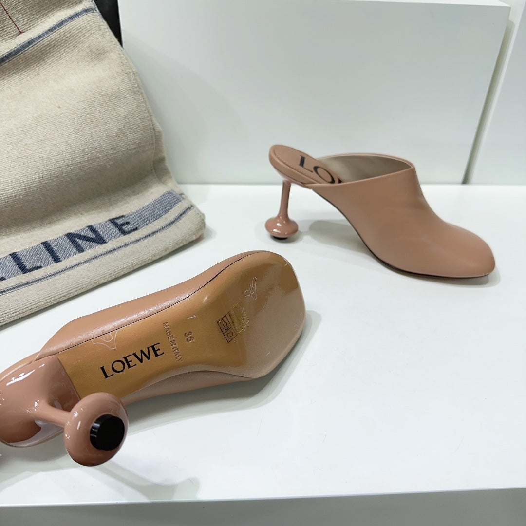 LW TOY MULE 95 TAN CALFSKIN - 35