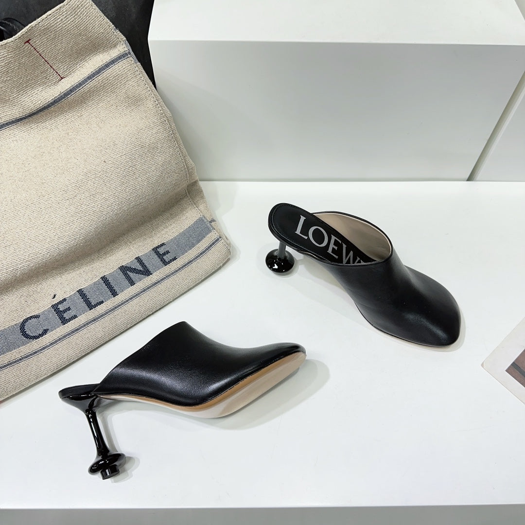 LW TOY MULE 95 BLACK CALFSKIN - 35
