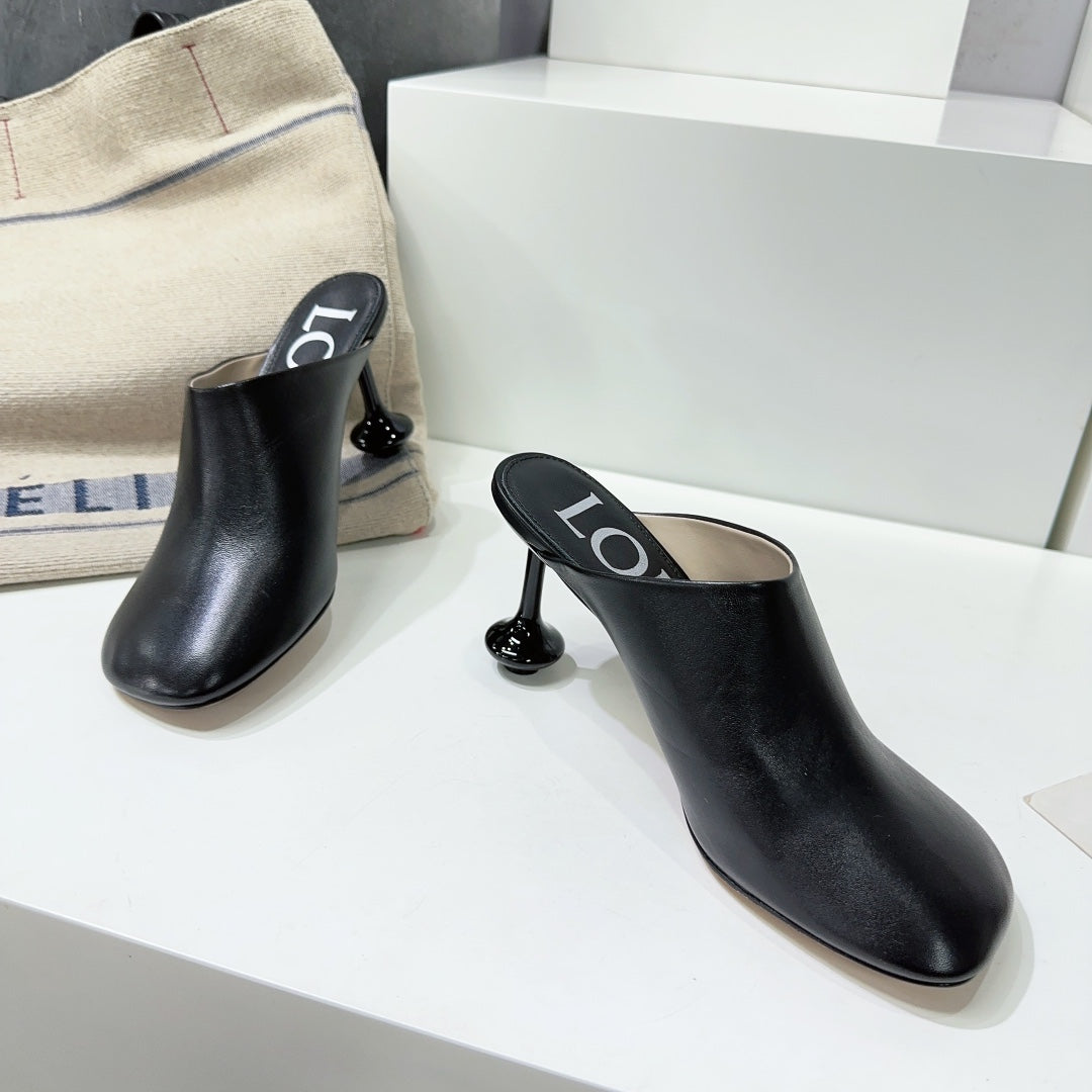LW TOY MULE 95 BLACK CALFSKIN - 35