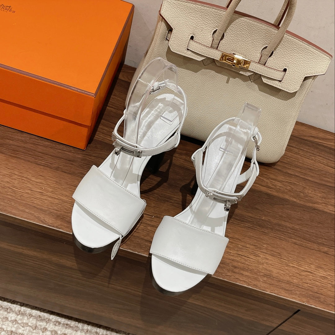 GLAM SANDAL 110 WHITE LAMBSKIN - 35