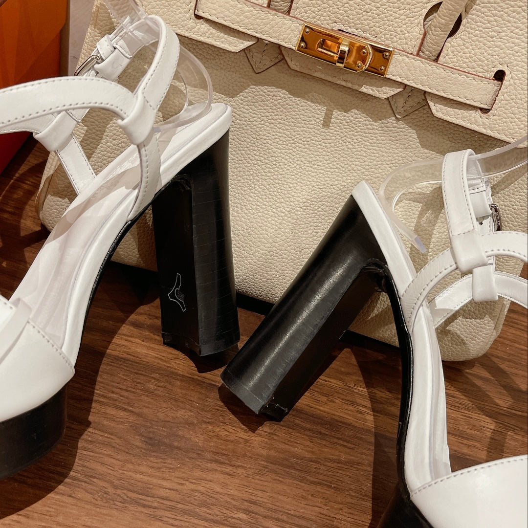 GLAM SANDAL 110 WHITE LAMBSKIN - 35