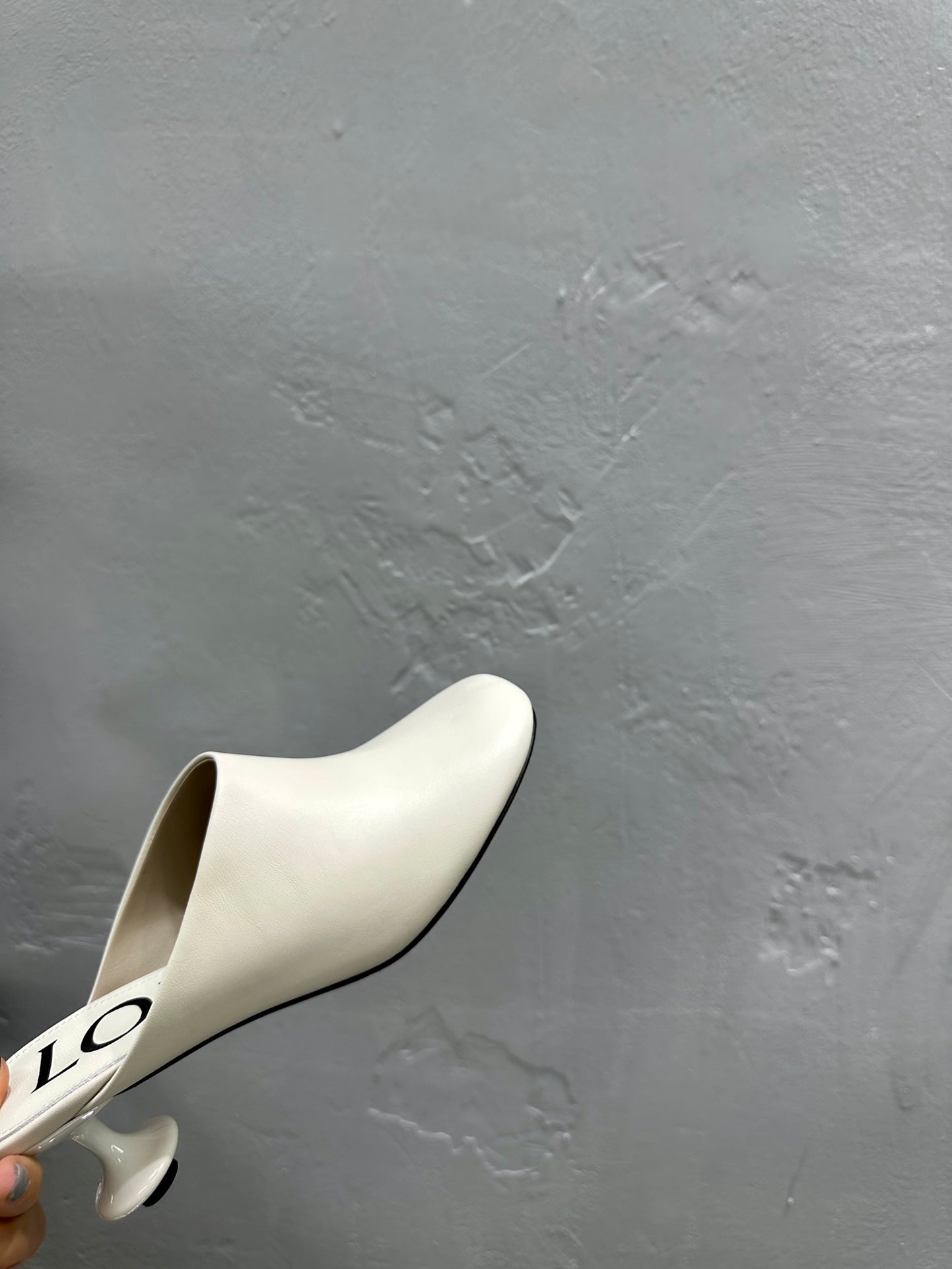 LW TOY MULE 55 WHITE CALFSKIN - 35