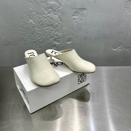LW TOY MULE 55 WHITE CALFSKIN - 35