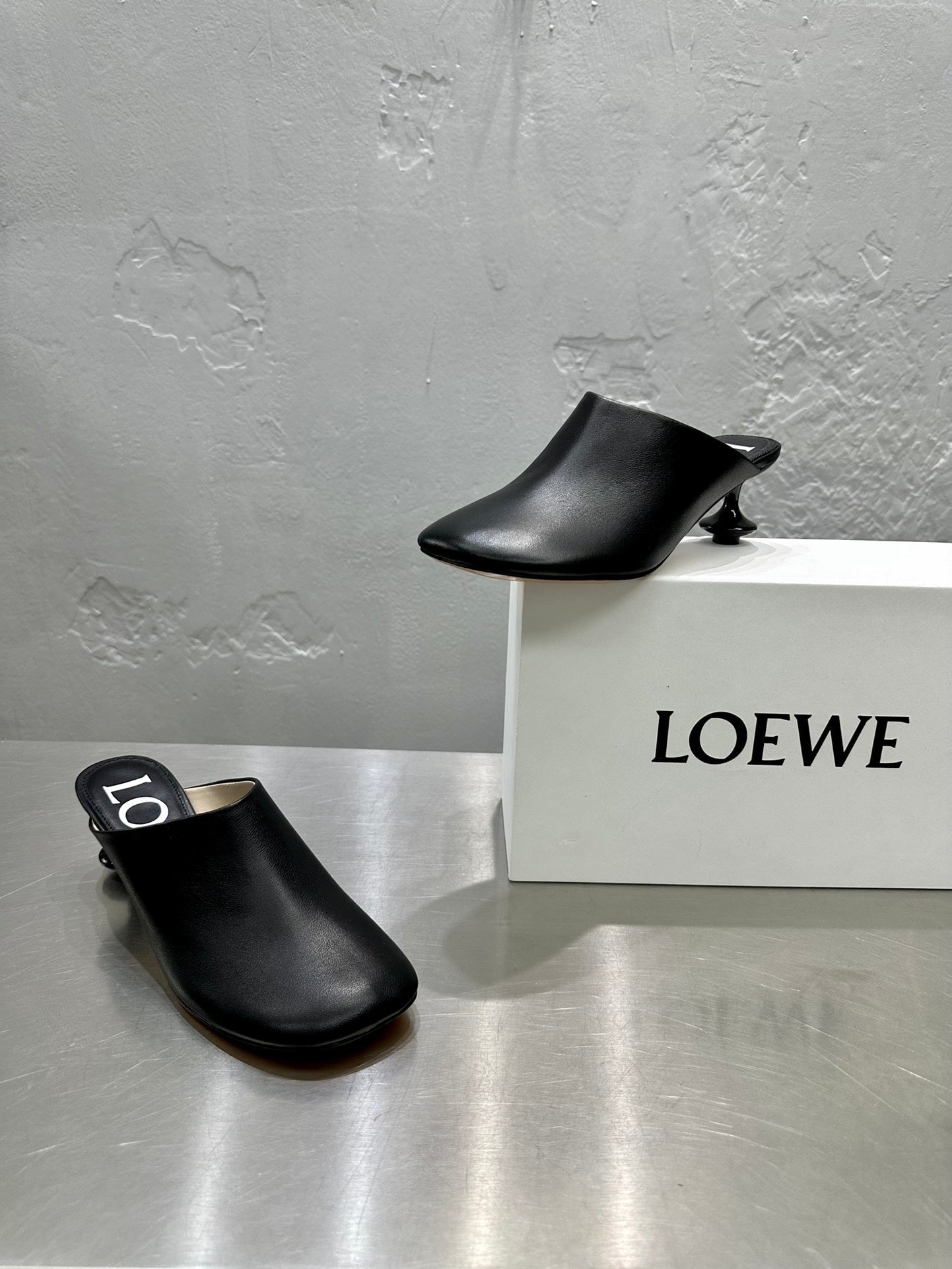 LW TOY MULE 55 BLACK CALFSKIN - 35