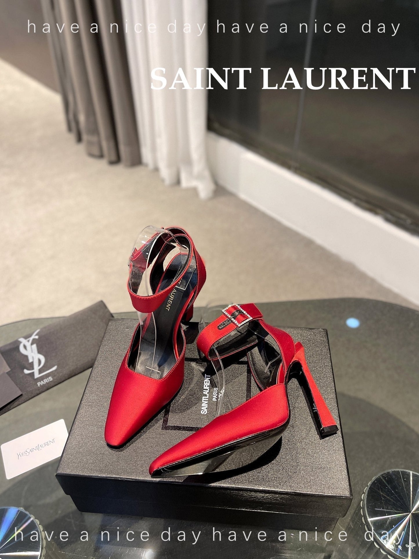 SL FANNY SLINGBACK PUMPS RED SATIN - 35