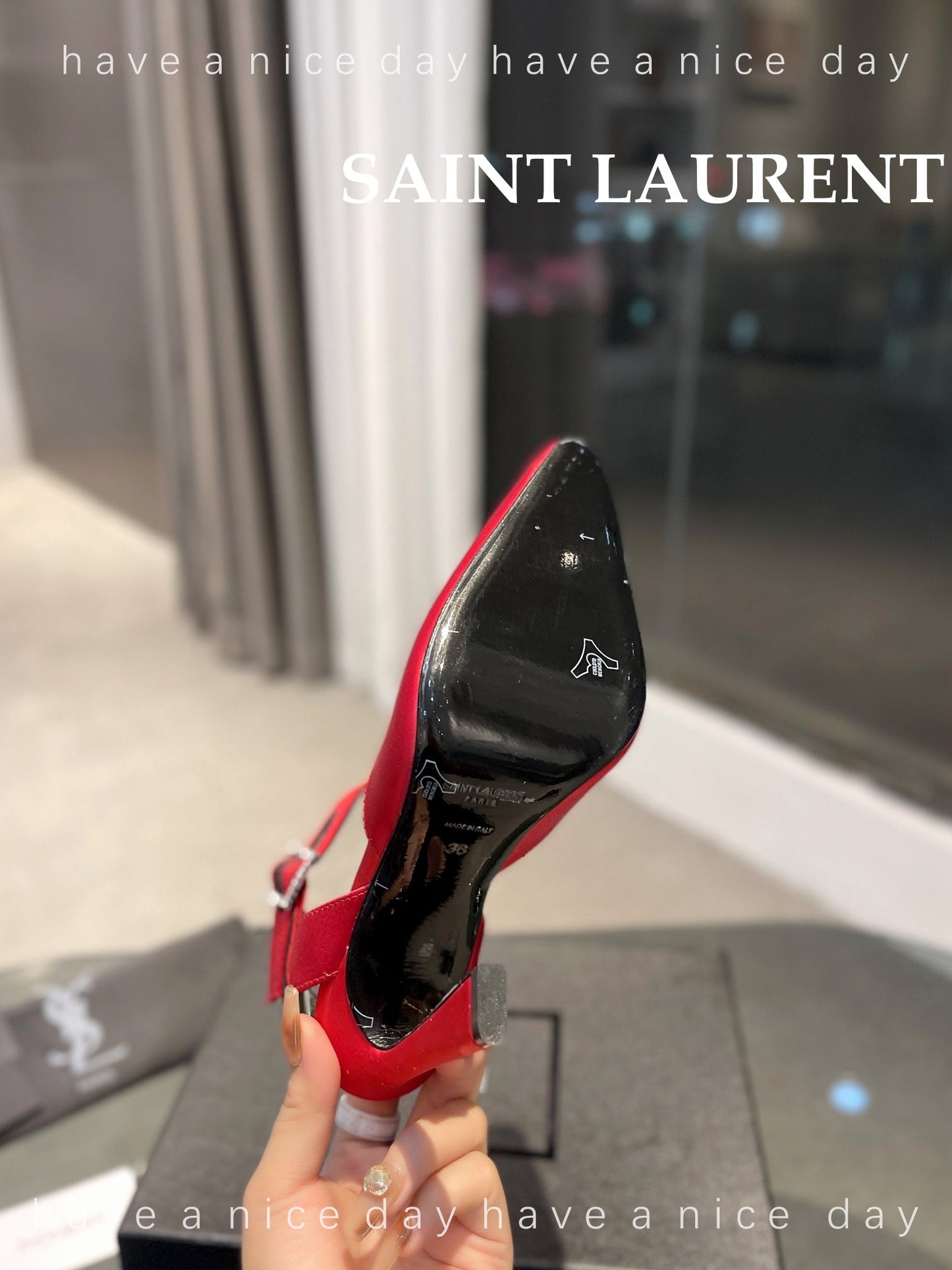 SL FANNY SLINGBACK PUMPS RED SATIN - 35