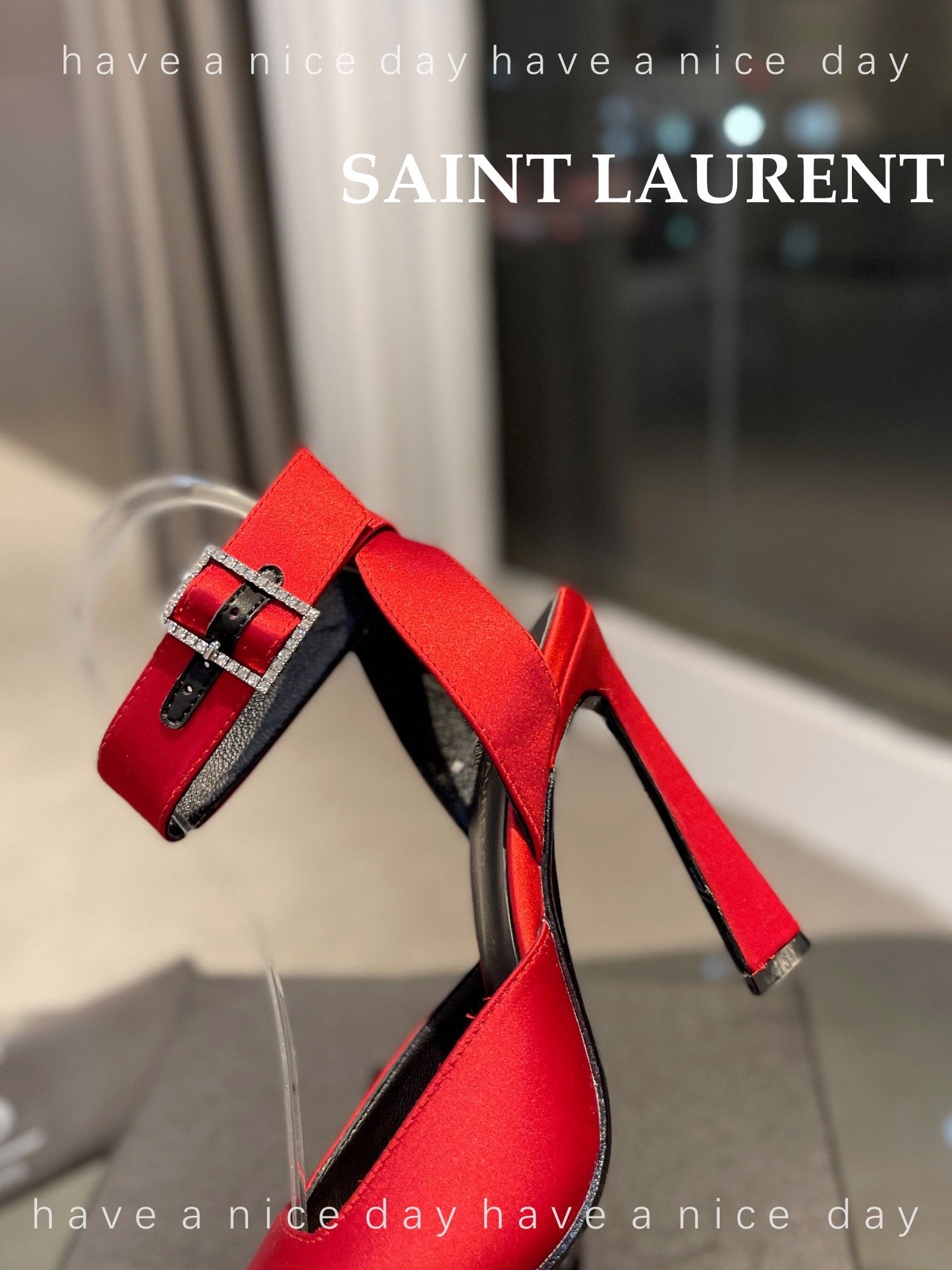 SL FANNY SLINGBACK PUMPS RED SATIN - 35