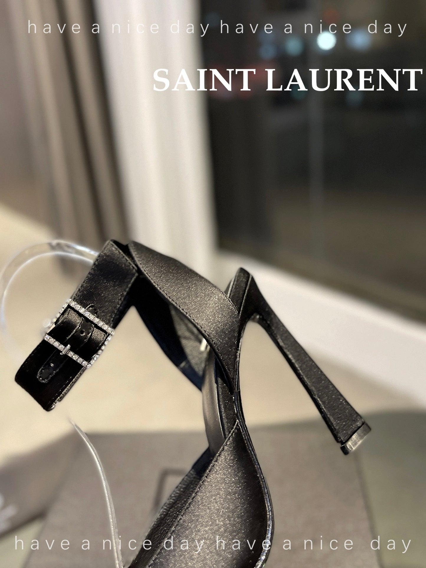 SL FANNY SLINGBACK PUMPS BLACK SATIN - 35