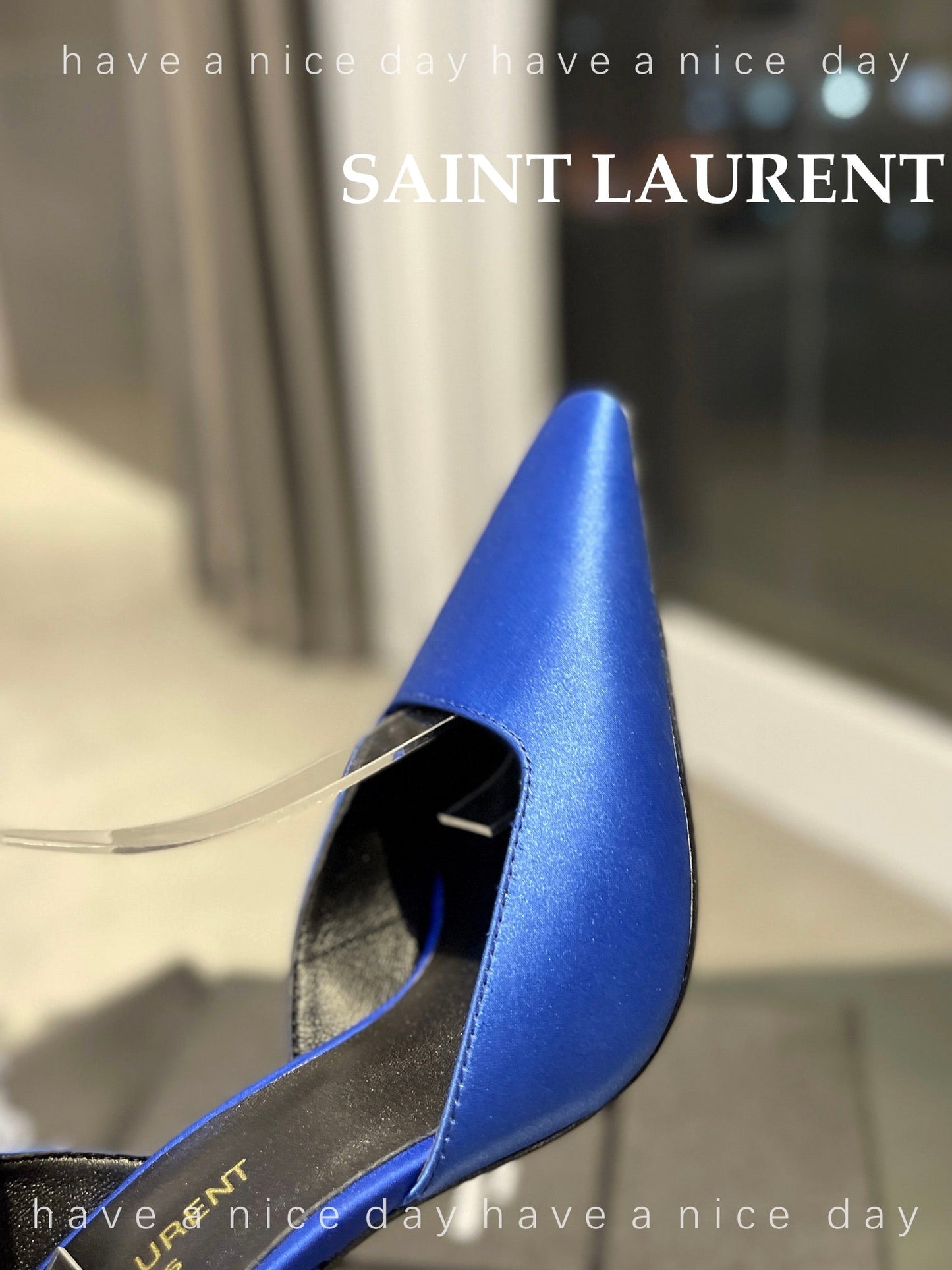 SL FANNY SLINGBACK PUMPS COBALT SATIN - 35