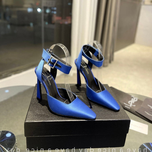 SL FANNY SLINGBACK PUMPS COBALT SATIN - 35