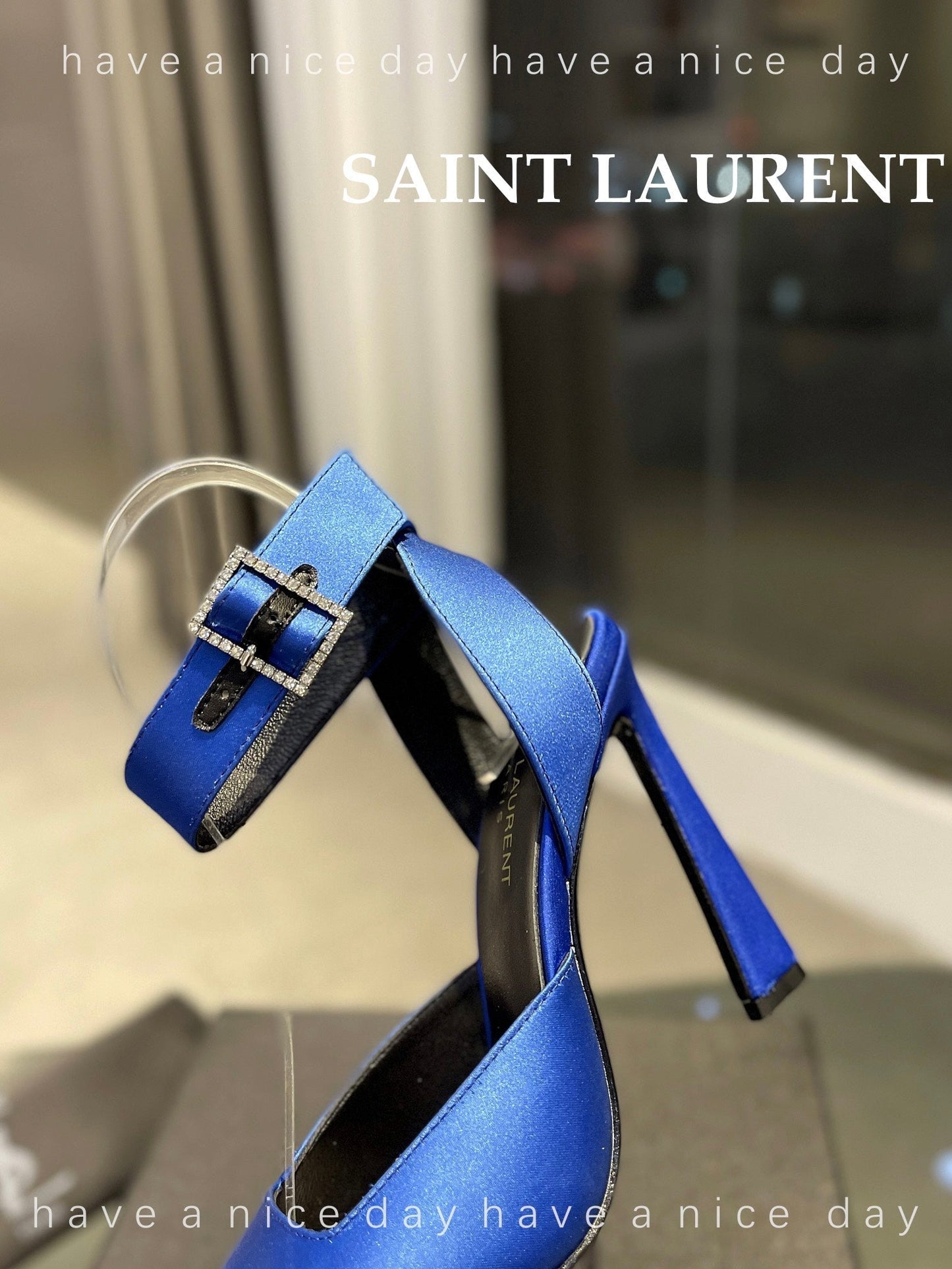 SL FANNY SLINGBACK PUMPS COBALT SATIN - 35
