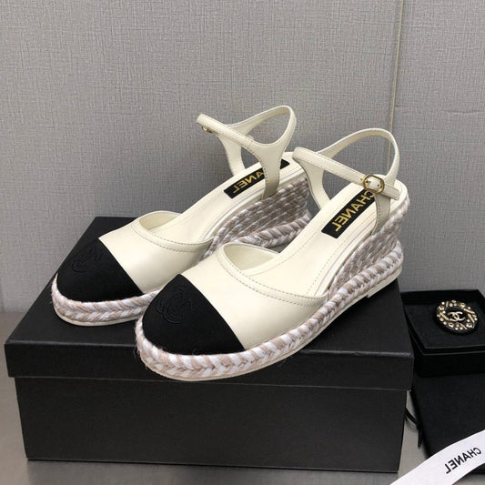 MARY JANE WEDGE WHITE LAMBSKIN - 35