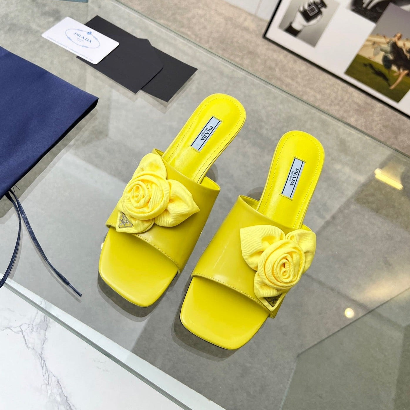 PRA FLOWER POINTED HEELS 55 LEMON CALFSKIN - 35