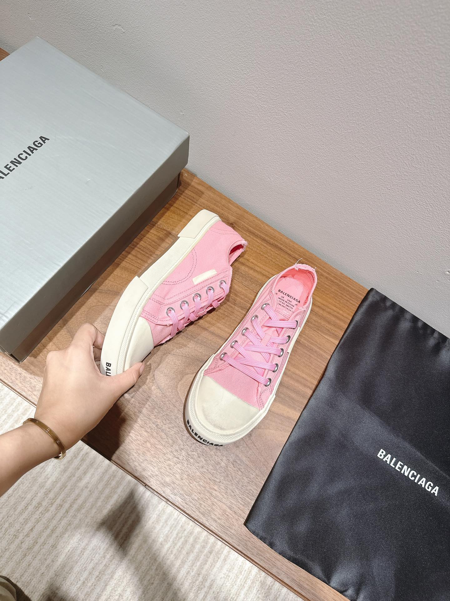 BALENCIAGA 25S SNEAKER IN PINK CANVAS - 35