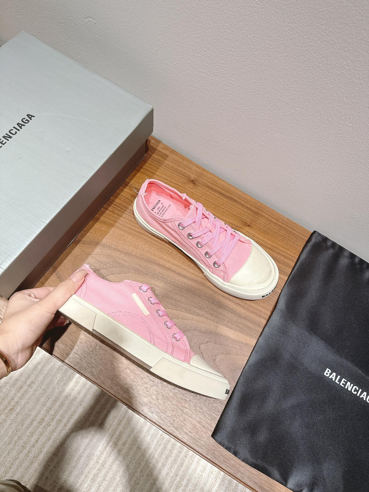 BALENCIAGA 25S SNEAKER IN PINK CANVAS - 35