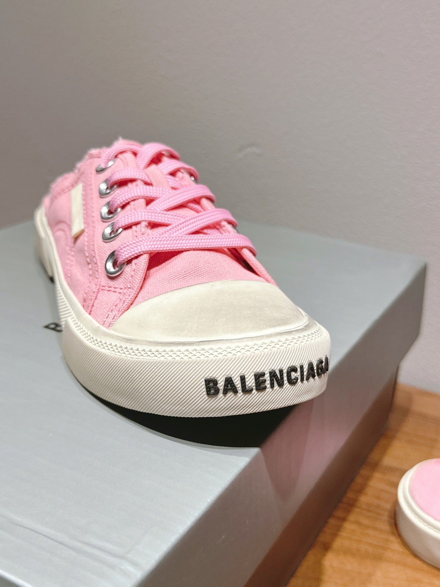 BALENCIAGA 25S SPORT CLOGS IN PINK CANVAS - 35