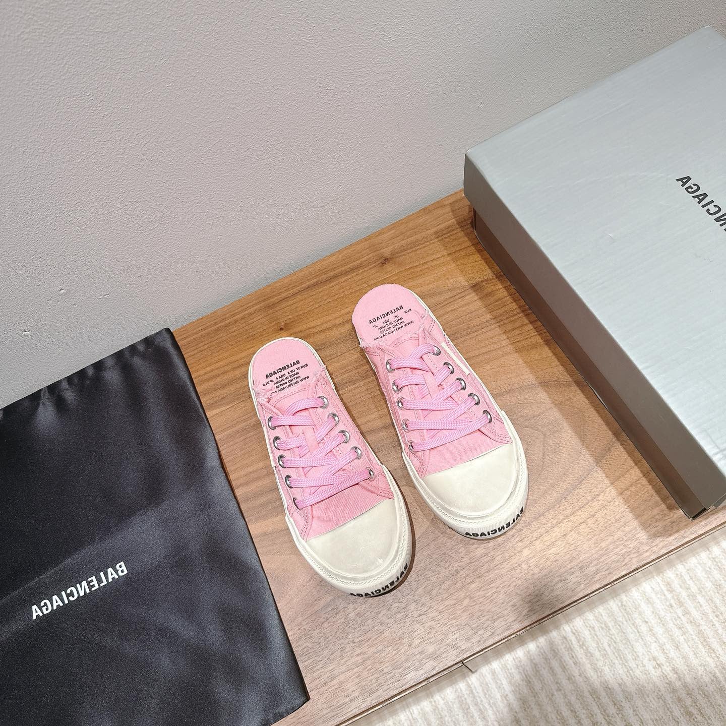 BALENCIAGA 25S SPORT CLOGS IN PINK CANVAS - 35