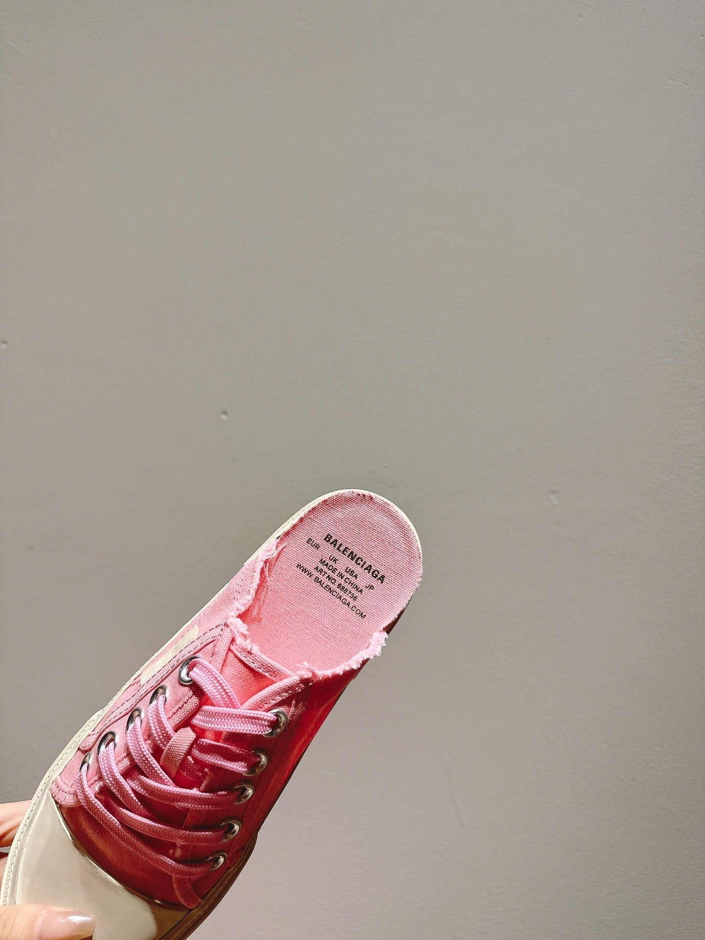 BALENCIAGA 25S SPORT CLOGS IN PINK CANVAS - 35