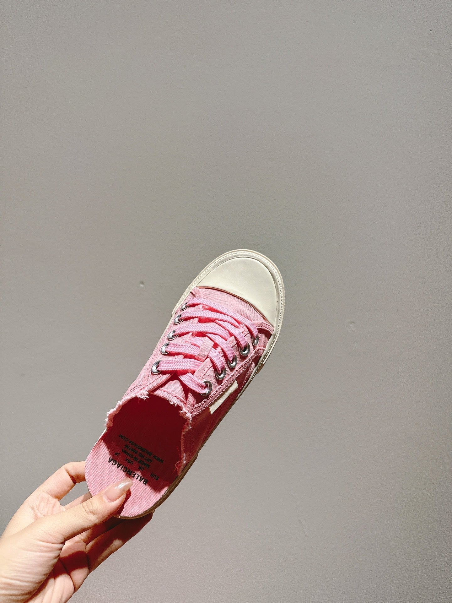 BALENCIAGA 25S SPORT CLOGS IN PINK CANVAS - 35