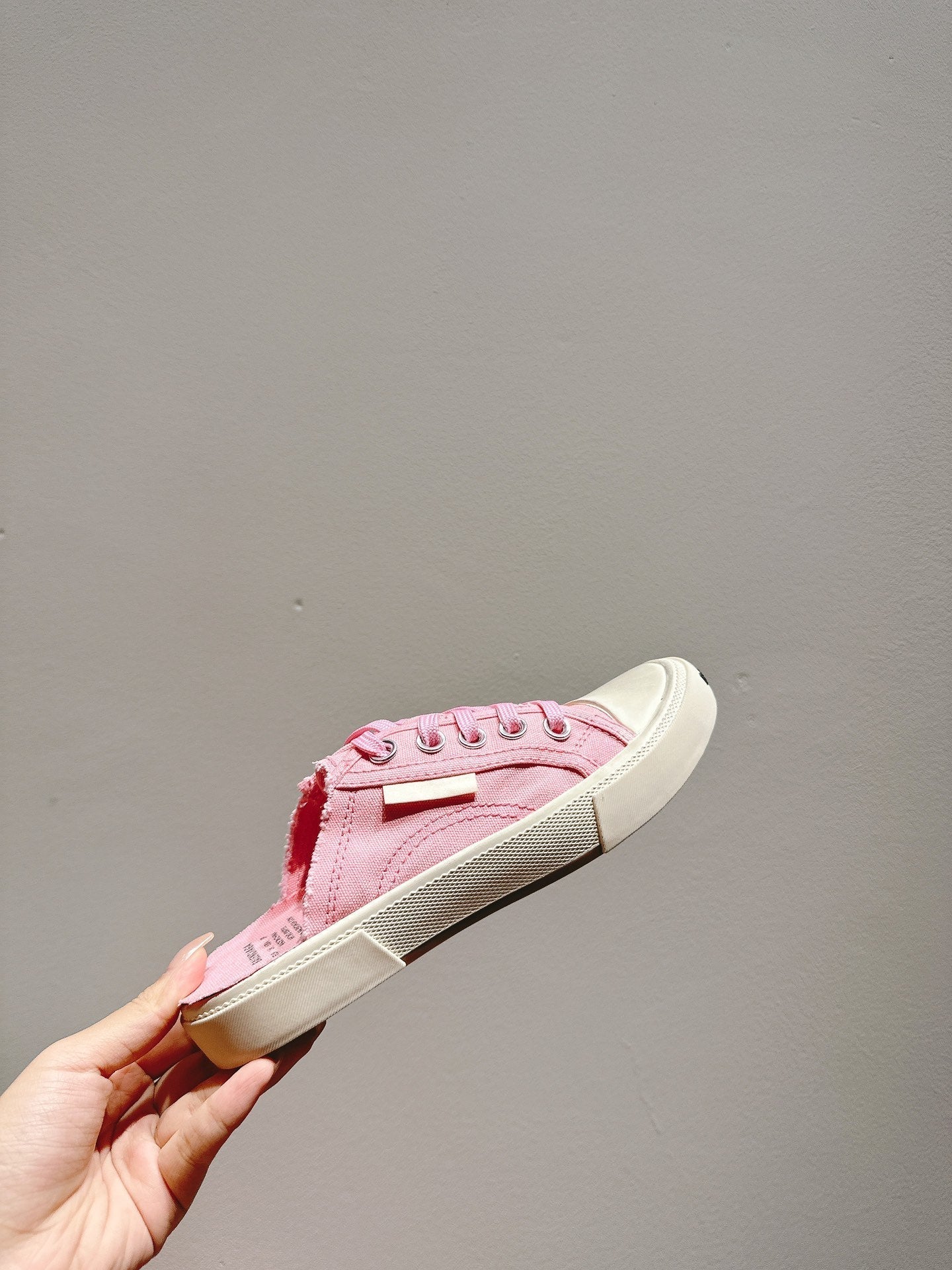 BALENCIAGA 25S SPORT CLOGS IN PINK CANVAS - 35