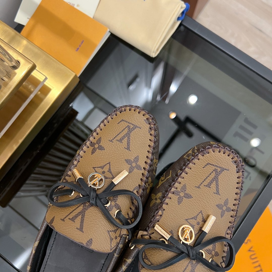 LV GLORIA FLAT LOAFER CLASSIC MONOGRAM PALE BROWN - 35