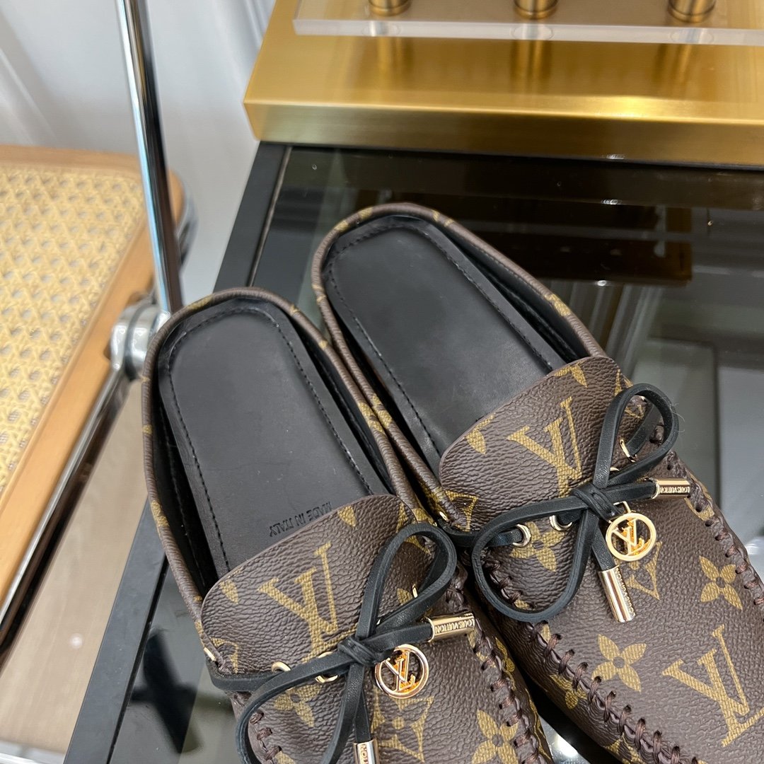 LV GLORIA FLAT LOAFER CLASSIC MONOGRAM BROWN - 35