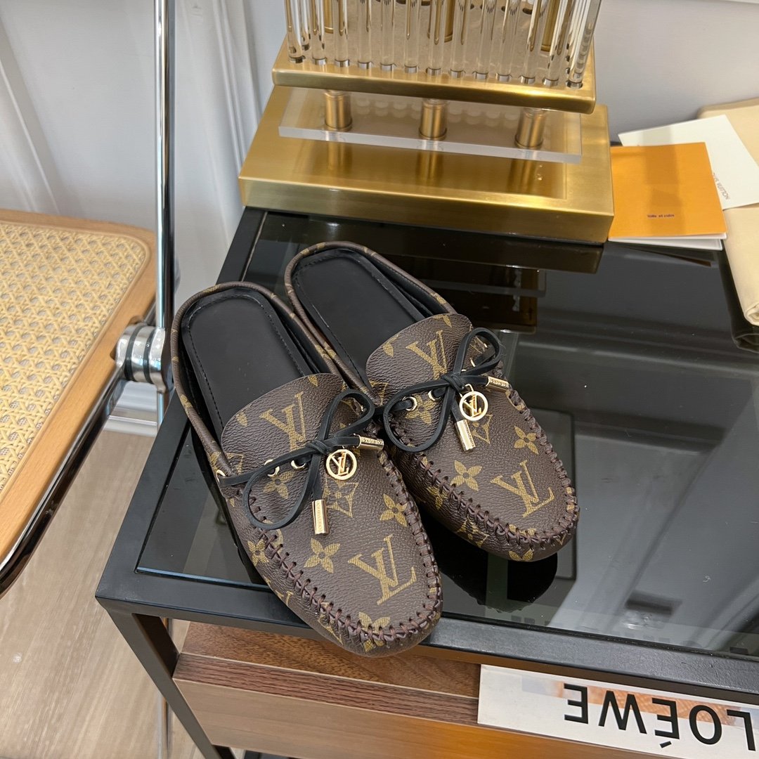 LV GLORIA FLAT LOAFER CLASSIC MONOGRAM BROWN - 35