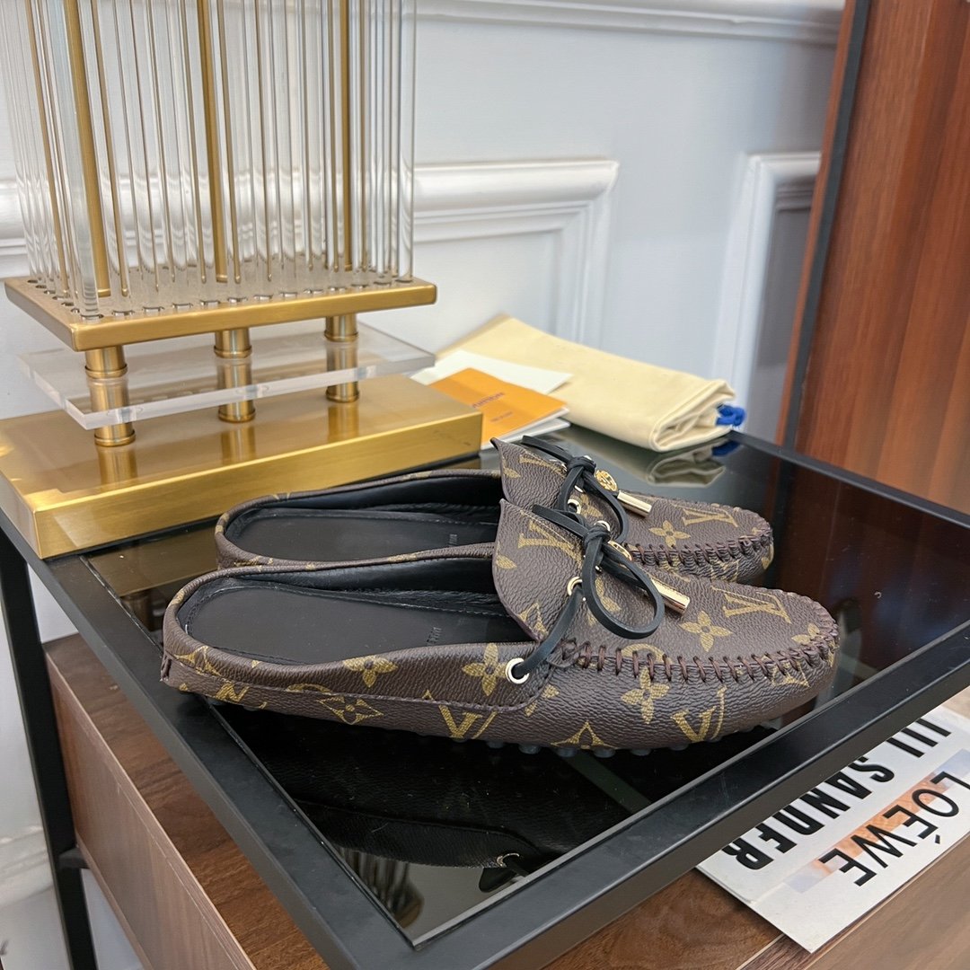 LV GLORIA FLAT LOAFER CLASSIC MONOGRAM BROWN - 35