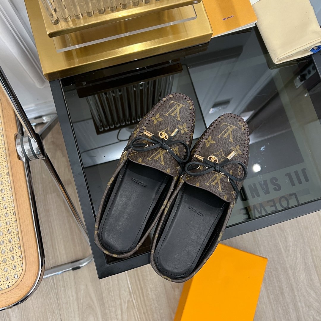 LV GLORIA FLAT LOAFER CLASSIC MONOGRAM BROWN - 35