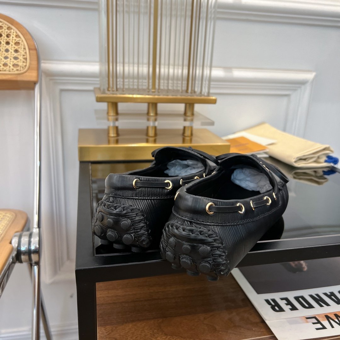 LV GLORIA FLAT LOAFER PLAIN BLACK - 35